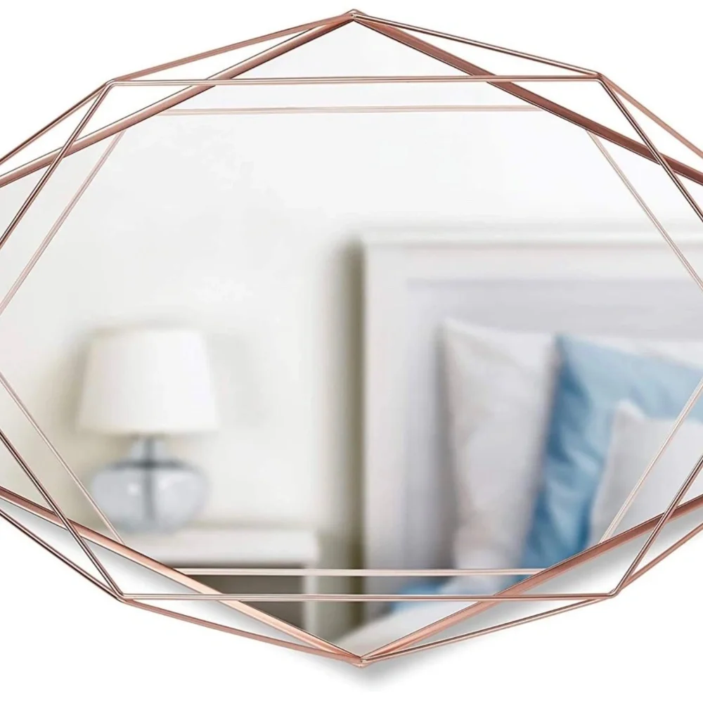 Pre-Owned Rose Gold/Copper Metal Wall Mirror- Umbra- 22.5